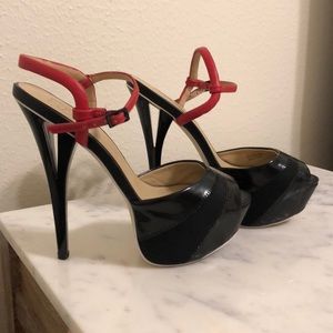 Black platform stilettos